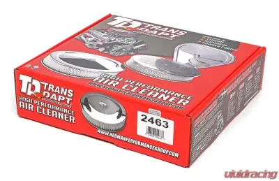 Trans-Dapt Performance ROUND Air Cleaner Set (paper element); 14 in. Dia.; 3 in. tall; STAINLESS STEEL - 2463