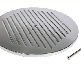 Trans-Dapt Performance 14 in. Round Polished Aluminum Air Cleaner Top; PINSTRIPES Ball-milling