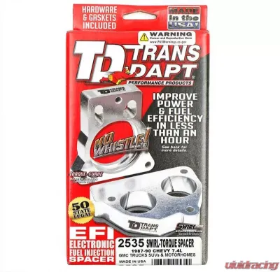 Trans-Dapt Performance 1987-90 7.4L Chevy/GMC Trucks/SUVs/Motorhomes- SWIRL-TORQUE Throttle Body Spacer - 2535