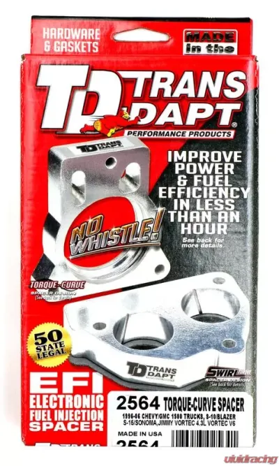 Trans-Dapt Performance 96-06 CHEVROLET/GMC S10(Blazer), S15(Jimmy),Sonoma 4.3L-TORQUE-CURVE MPFI Spacer - 2564