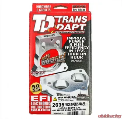 Trans-Dapt Performance 1987-90 7.4L Chevy/GMC Trucks/SUVs or Motorhomes- WIDE-OPEN Throttle Body Spacer - 2635