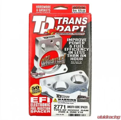 Trans-Dapt Performance 1994-02 Dodge Ram 2500 or 3500 with V10- SMOOTH-BORE MPFI Spacer Dodge 1994-2002 8.0L V10 - 2771