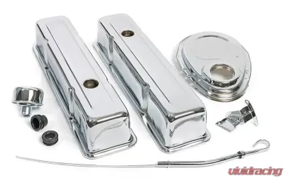 Trans-Dapt Performance TIMING COVER Engine Kit; TALL Valve Covers; 58-86 CHEVROLET 283-350-CHROME Chevrolet - 3042