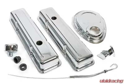 Trans-Dapt Performance TIMING COVER Engine Kit; SHORT Valve Covers; 58-86 CHEVROLET 283-350-CHROME Chevrolet - 3043