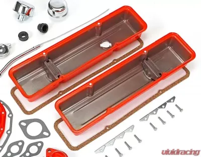 Trans-Dapt Performance 1958-86 SB CHEVROLET 283-400 ENGINE KIT WITHOUT PCV- CHEVY ORANGE POWDER-COATED - 3052