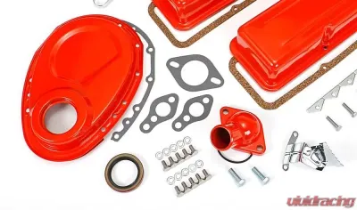 Trans-Dapt Performance 1958-86 SB CHEVROLET 283-400 ENGINE KIT WITHOUT PCV- CHEVY ORANGE POWDER-COATED - 3052