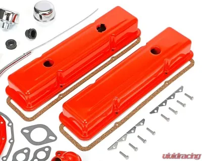 Trans-Dapt Performance 1958-86 SB CHEVROLET 283-400 ENGINE KIT WITHOUT PCV- CHEVY ORANGE POWDER-COATED - 3052