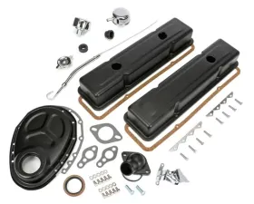 Trans-Dapt Performance 1958-86 SB CHEVROLET 283-400 ENGINE KIT WITH PCV- ASPHALT BLACK POWDER-COATED