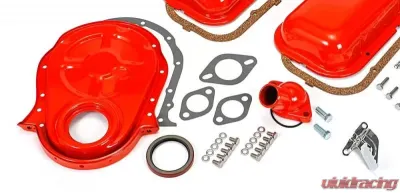 Trans-Dapt Performance 1965-95 BB CHEVROLET 396-454 ENGINE KIT WITH PCV- CHEVY ORANGE POWDER-COATED - 3056