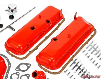 Trans-Dapt Performance 1965-95 BB CHEVROLET 396-454 ENGINE KIT WITH PCV- CHEVY ORANGE POWDER-COATED - 3056
