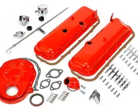 Trans-Dapt Performance 1965-95 BB CHEVROLET 396-454 ENGINE KIT WITH PCV- CHEVY ORANGE POWDER-COATED