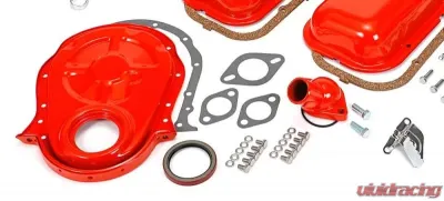 Trans-Dapt Performance 1965-95 BB CHEVROLET 396-454 ENGINE KIT WITHOUT PCV- CHEVY ORANGE POWDER-COATED - 3058