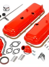 Trans-Dapt Performance 1965-95 BB CHEVROLET 396-454 ENGINE KIT WITHOUT PCV- CHEVY ORANGE POWDER-COATED                                     - 3058 - Image 5