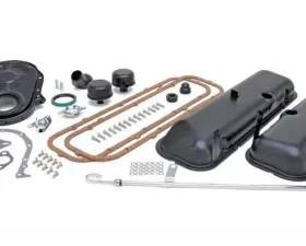 Trans-Dapt Performance 1965-95 BB CHEVROLET 396-454 ENGINE KIT WITH PCV- ASPHALT BLACK POWDER-COATED