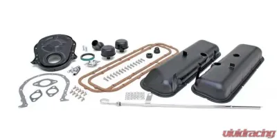 Trans-Dapt Performance 1965-95 BB CHEVROLET 396-454 ENGINE KIT WITH PCV- ASPHALT BLACK POWDER-COATED - 3059