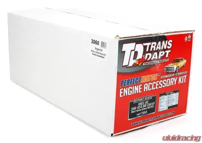 Trans-Dapt Performance 1965-95 BB CHEVROLET 396-454 ENGINE KIT WITHOUT PCV- ASPHALT BLACK POWDER-COATED - 3060