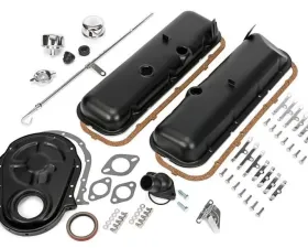Trans-Dapt Performance 1965-95 BB CHEVROLET 396-454 ENGINE KIT WITHOUT PCV- ASPHALT BLACK POWDER-COATED