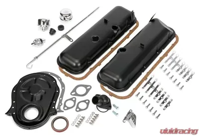 Trans-Dapt Performance 1965-95 BB CHEVROLET 396-454 ENGINE KIT WITHOUT PCV- ASPHALT BLACK POWDER-COATED - 3060