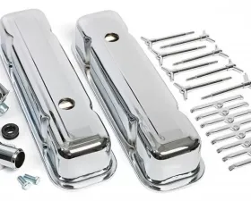 Trans-Dapt Performance PONTIAC Engine Dress-Up Kit; TALL Valve Covers; PONTIAC 301-455 (not 403)-CHROME