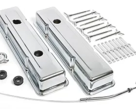 Trans-Dapt Performance O.E.-STYLE Engine Kit; SHORT Valve Covers; 78-86 CHEVROLET 5.0/5.7L-CHROME Chevrolet