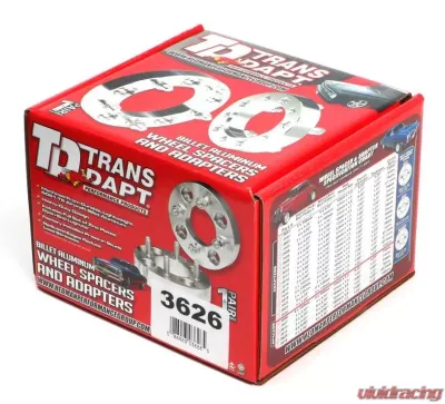 Trans-Dapt Performance BILLET WHEEL SPACERS; 6 LUG; 5.5 in. BOLT CIRCLE; 12MM X 1.5 STUDS; 1-1/4 in. - 3626