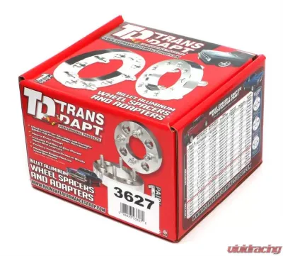 Trans-Dapt Performance BILLET WHEEL SPACERS; 6 LUG; 5.5 in. BOLT CIRCLE; 12MM X 1.5 STUDS; 1-1/2 in. - 3627