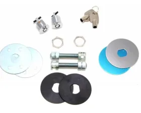 Trans-Dapt Performance Hood Lock Set with Key; UNIVERSAL FIT-CHROME