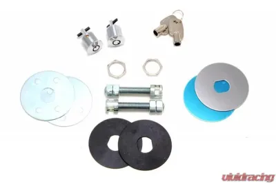 Trans-Dapt Performance Hood Lock Set with Key; UNIVERSAL FIT-CHROME - 4062