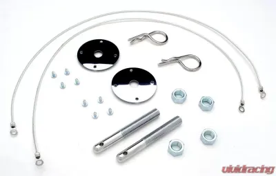 Trans-Dapt Performance HAIRPIN Style Hood Pin Set with LANYARDS (1 Pr)-CHROME - 4094