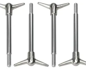 Trans-Dapt Performance 5/16-18 x 3-1/2 in. Tall WING-Style Valve Cover Fasteners; 2-Piece Design-CHROME