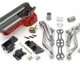 Trans-Dapt Performance Chevy V8 into 4WD S10/S15 Engine Swap Kit; HTC COATED Headers- FACTORY Head