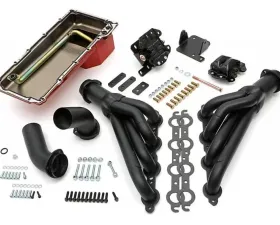 Trans-Dapt Performance Engine Swap In A Box Kit; LS in 68-72 GM A-Body; TH350; Mid-Length- Black Coated