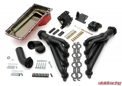 Trans-Dapt Performance Engine Swap In A Box Kit; LS in 68-72 GM A-Body; TH350; Mid-Length- Black Coated - 46014
