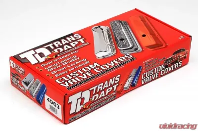 Trans-Dapt Performance TRADITIONAL Design Valve Covers; SHORT; 1958-1986 SB Chevy 283-350-CHROME Chevrolet - 4963