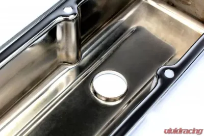 Trans-Dapt Performance TRADITIONAL Design Valve Covers; SHORT; 1958-1986 SB Chevy 283-350-CHROME Chevrolet - 4963