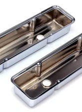 Trans-Dapt Performance TRADITIONAL Design Valve Covers; SHORT; 1958-1986 SB Chevy 283-350-CHROME Chevrolet                                     - 4963 - Image 3