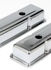 Trans-Dapt Performance TRADITIONAL Design Valve Covers; SHORT; 1958-1986 SB Chevy 283-350-CHROME Chevrolet                                     - 4963 - Image 4