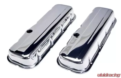 Trans-Dapt Performance TRADITIONAL Design Valve Covers; SHORT; 1965-2000 BB Chevy 396-502-CHROME Chevrolet - 4966