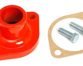 Trans-Dapt Performance MOPAR V8 WATER NECK (THERMOSTAT HOUSING); ORANGE POWDER-COATED