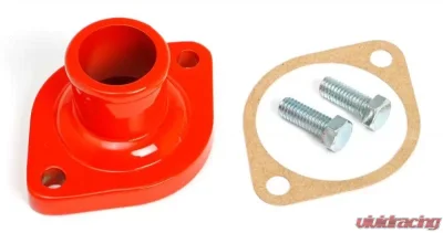 Trans-Dapt Performance MOPAR V8 WATER NECK (THERMOSTAT HOUSING); ORANGE POWDER-COATED - 4991