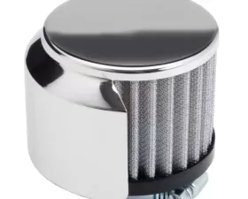 Trans-Dapt Performance 3 in. Tall CLAMP-ON Style Breather w/HOOD; 1-3/8 in. Tube; Cotton Filter-CHROME