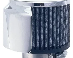 Trans-Dapt Performance 3 in. Tall CLAMP-ON Style Breather w/HOOD; 1-1/2 in. Tube; Cotton Filter-CHROME