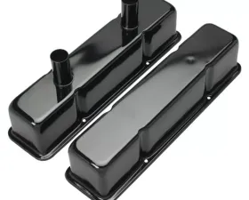 Trans-Dapt Performance CIRCLE TRACK Valve Covers With Tubes; 4-1/8 in. Tall; 1958-86 SB Chevy- BLACK Chevrolet