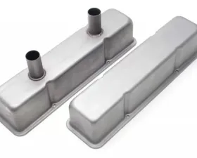 Trans-Dapt Performance CIRCLE TRACK Valve Covers With Tubes; 4-1/8 in. Tall; 1958-86 SB Chevy- UNCOATED Chevrolet