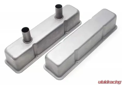Trans-Dapt Performance CIRCLE TRACK Valve Covers With Tubes; 4-1/8 in. Tall; 1958-86 SB Chevy- UNCOATED Chevrolet - 5532