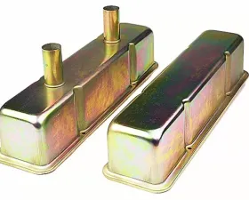Trans-Dapt Performance CIRCLE TRACK Valve Covers With Tubes; 4-1/8 in. Tall; 1958-86 SB Chevy- ZINC II Chevrolet