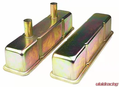 Trans-Dapt Performance CIRCLE TRACK Valve Covers With Tubes; 4-1/8 in. Tall; 1958-86 SB Chevy- ZINC II Chevrolet - 5533