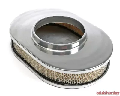 Trans-Dapt Performance Oval Air Cleaner Set PINSTRIPE (Ball-Milled); 8-3/8 in. x 12 in. Length-ALUMINUM - 6020