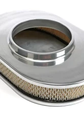 Trans-Dapt Performance Oval Air Cleaner Set PINSTRIPE (Ball-Milled); 8-3/8 in. x 12 in. Length-ALUMINUM                                     - 6020 - Image 3