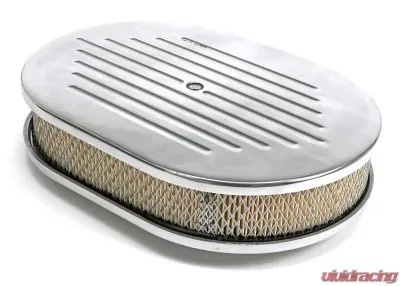 Trans-Dapt Performance Oval Air Cleaner Set PINSTRIPE (Ball-Milled); 8-3/8 in. x 12 in. Length-ALUMINUM - 6020
